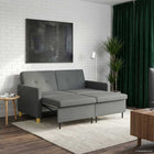 Extendable Sofa Bed Dark Grey Fabric