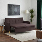 Extendable Sofa Bed Dark Brown Fabric