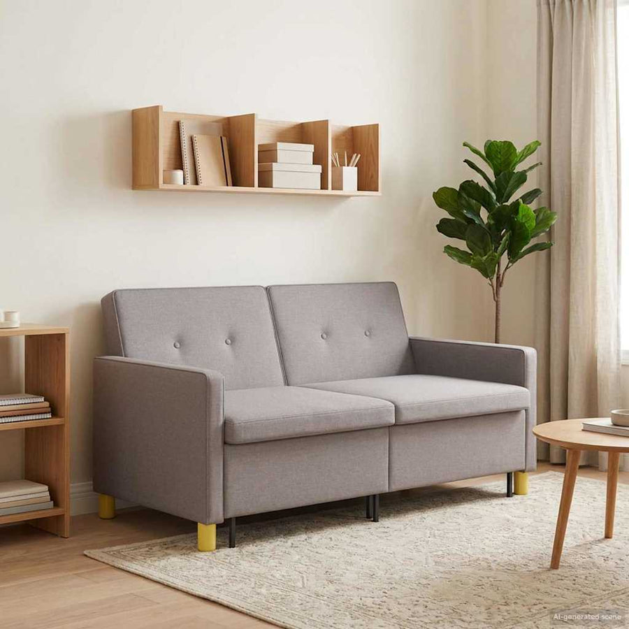 Uittrekbare Slaapbank Taupe Stof