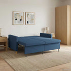 Extendable Sofa Bed Blue Fabric