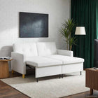 Extendable Sofa Bed White Fabric