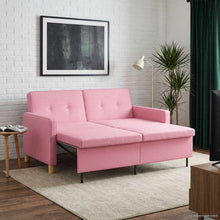 Uittrekbare Slaapbank Roze Stof