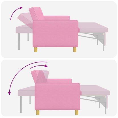 Uittrekbare Slaapbank Roze Stof