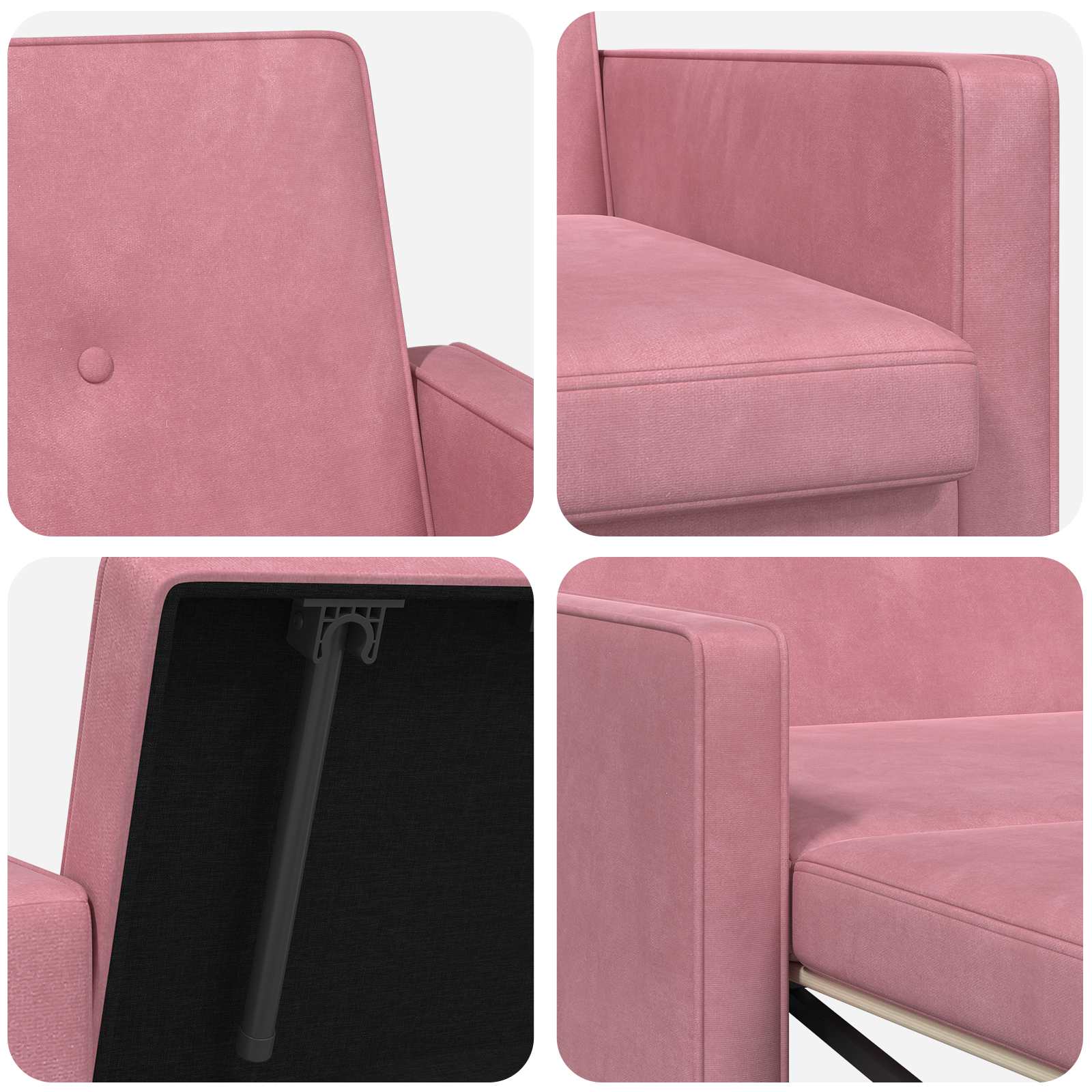 Slaapbank Roze Stof