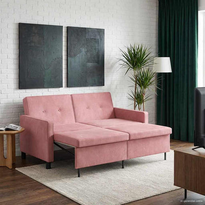 Slaapbank Roze Stof