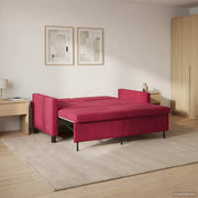 Slaapbank stof wijnrood 154x94x80 cm