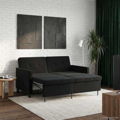 Slaapbank Zwart Stof