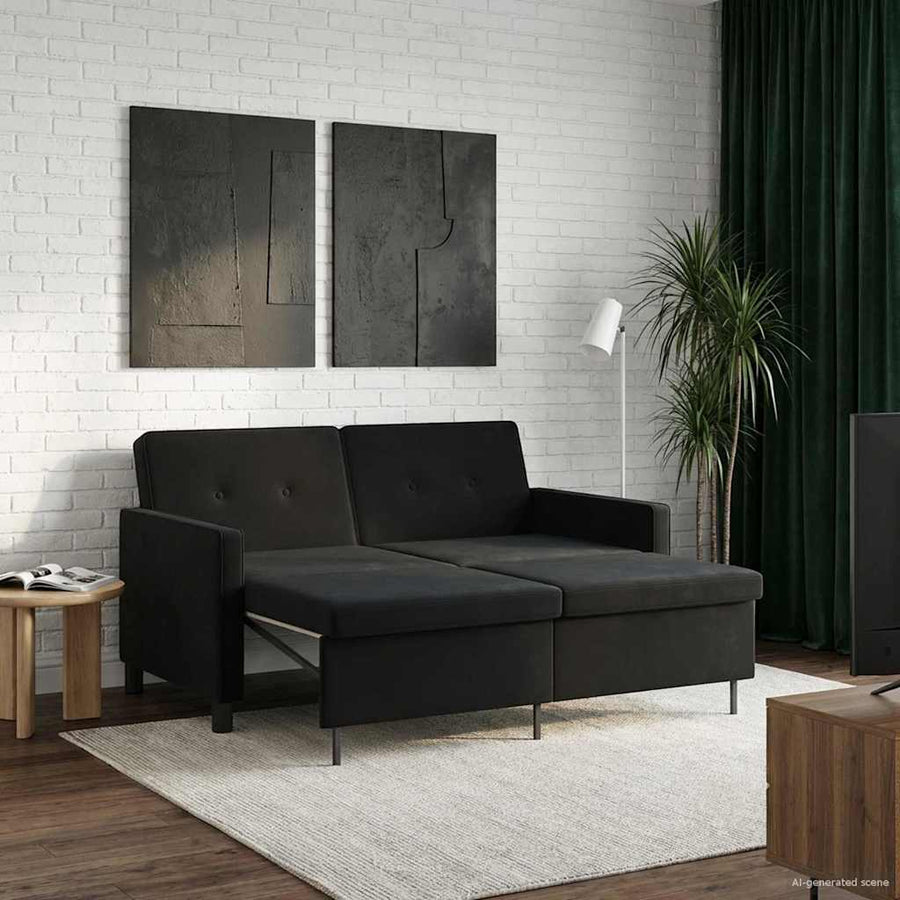 Slaapbank Zwart Stof