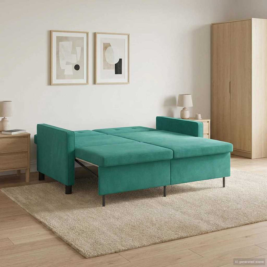 Slaapbank Turquoise Stof