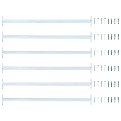Verstelbare raamveiligheidsbalk 6 pcs Zilver Staal