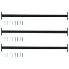 Raamveiligheidsbalk verstelbaar 710-1200 mm staal zwart 3 stuks