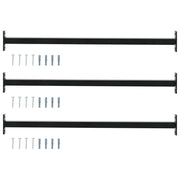 Raamveiligheidsbalk verstelbaar 710-1200 mm staal zwart 3 stuks
