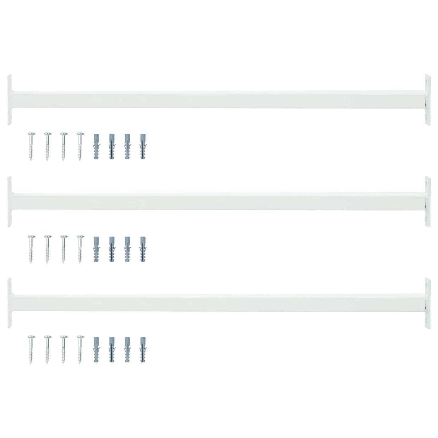 Verstelbare raamveiligheidsbalk 3 pcs Wit Staal