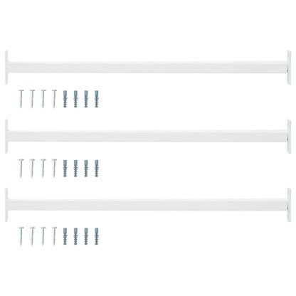 Verstelbare raamveiligheidsbalk 3 pcs Wit Staal
