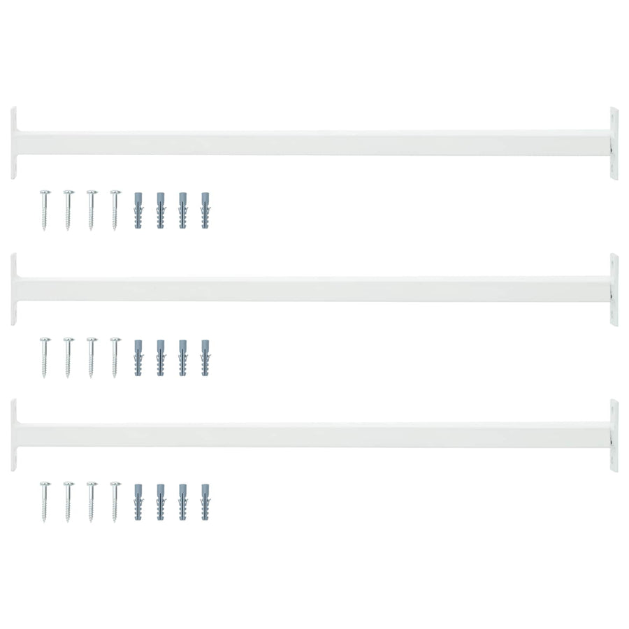 Verstelbare raamveiligheidsbalk 3 pcs Wit Staal