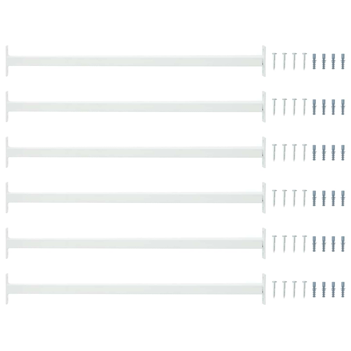 Verstelbare raamveiligheidsbalk 6 pcs Wit Staal