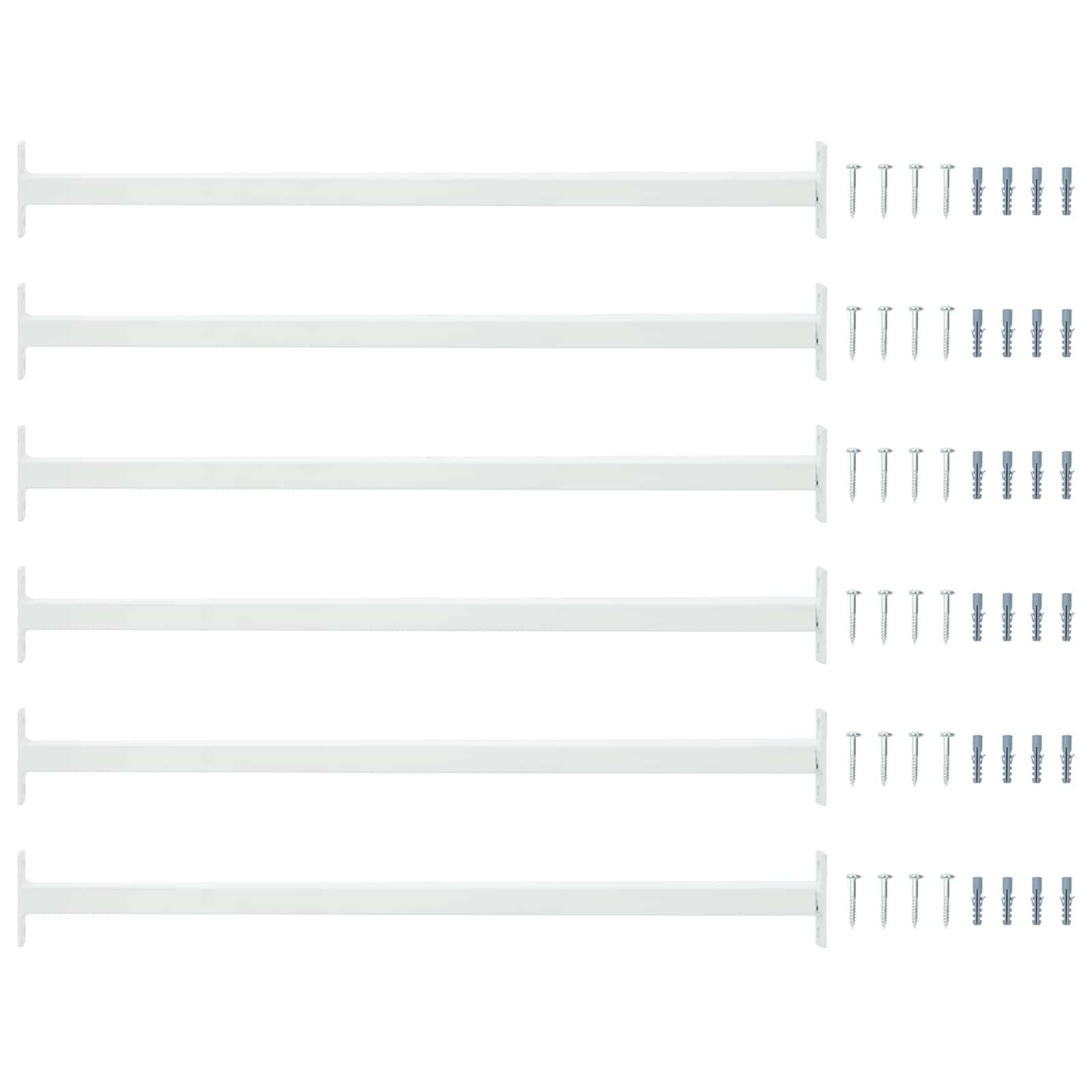 Verstelbare raamveiligheidsbalk 6 pcs Wit Staal