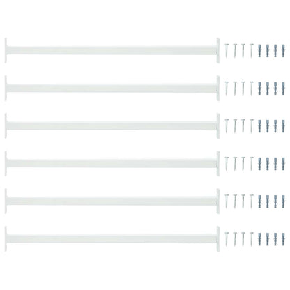 Verstelbare raamveiligheidsbalk 6 pcs Wit Staal