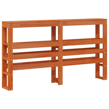 Bedframe met hoofdeinde met opslag Wasbruin Massief Vurenhout