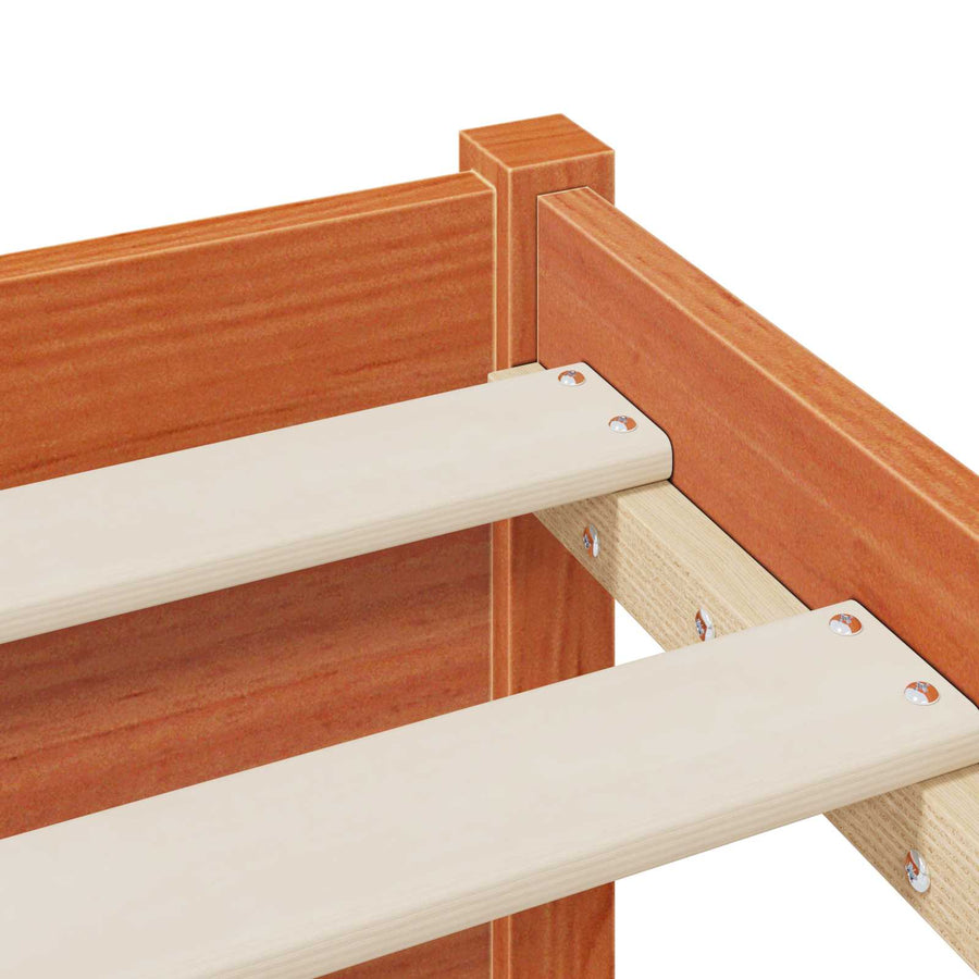 Bedframe met opberghoofdeksel met opslag Wasbruin 140 x 190 cm