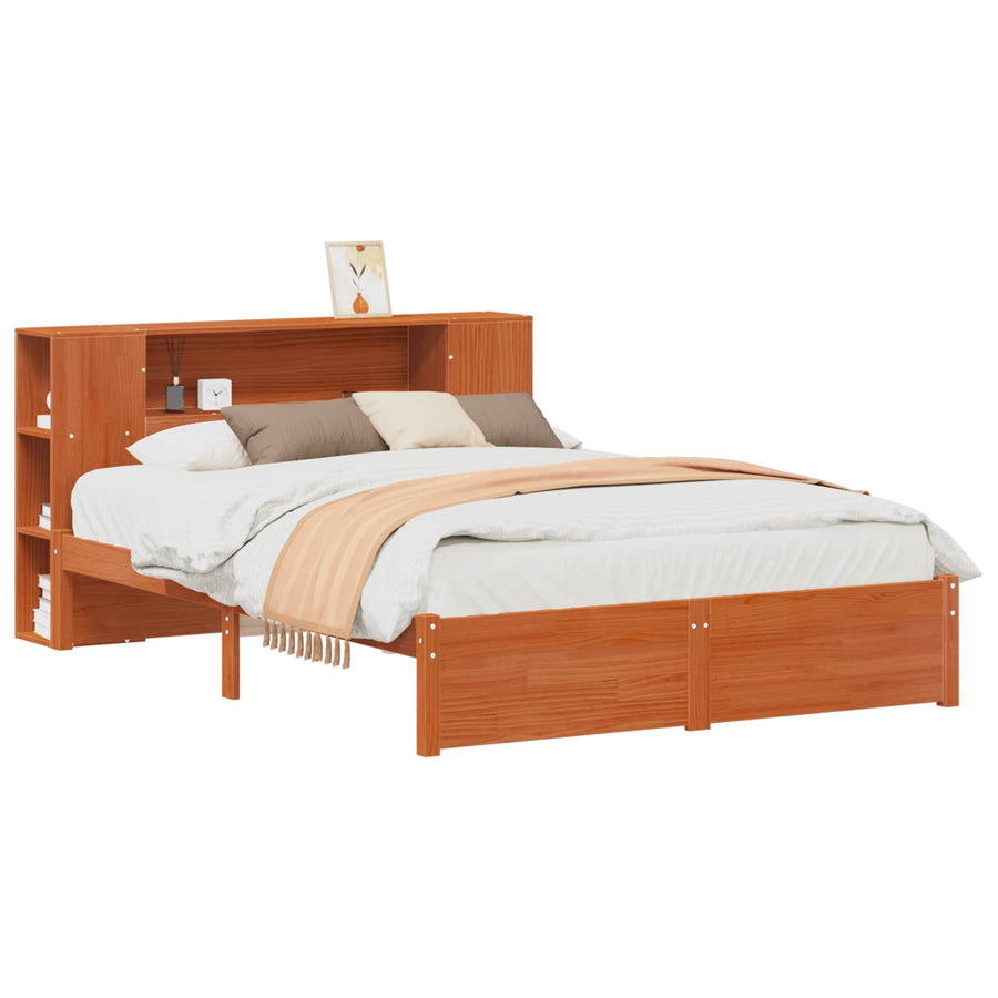 Bedframe met opberghoofdeksel met opslag Wasbruin 140 x 190 cm