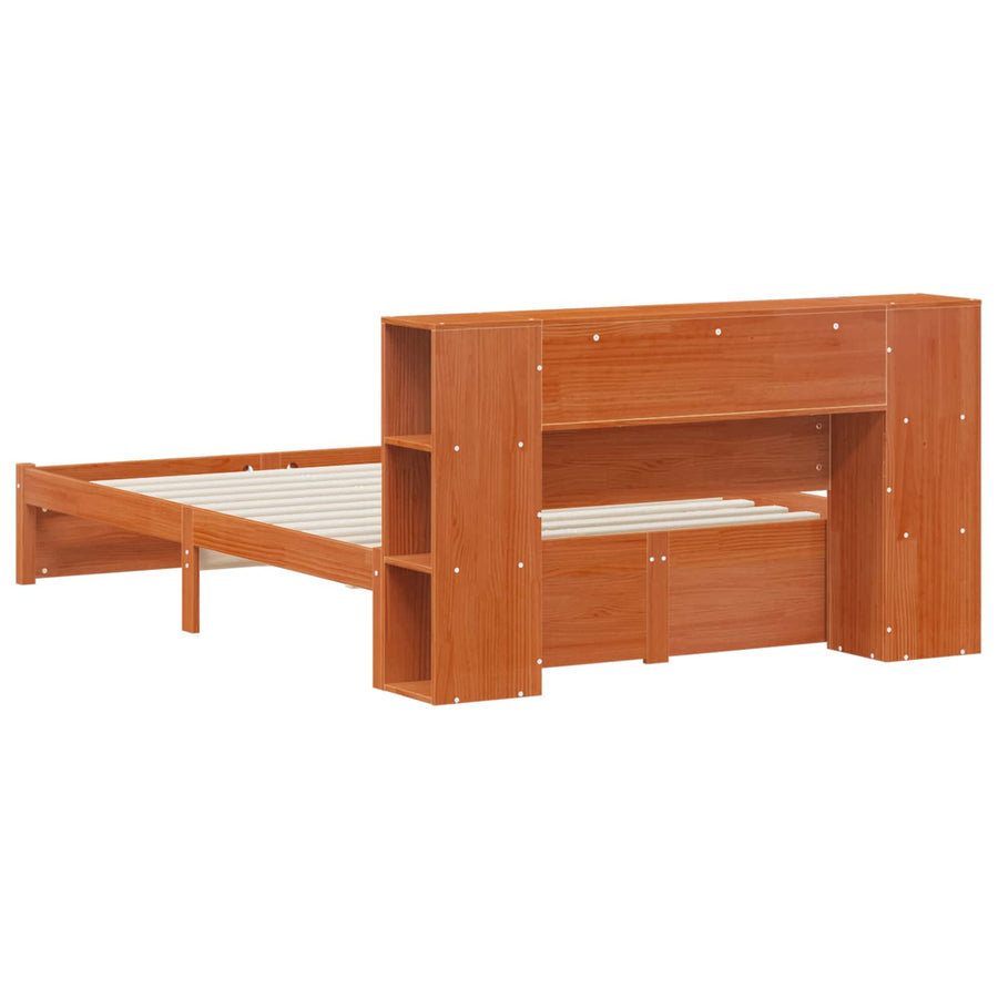 Bedframe met opberghoofdeksel met opslag Wasbruin 140 x 190 cm