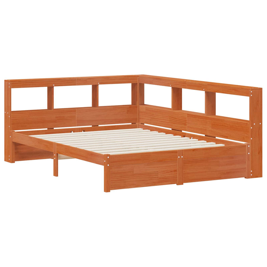Boekenkast Bed met hoofdeinde met opslag Massief Vurenhout