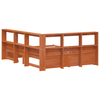 Boekenkast Bed met hoofdeinde met opslag Massief Vurenhout