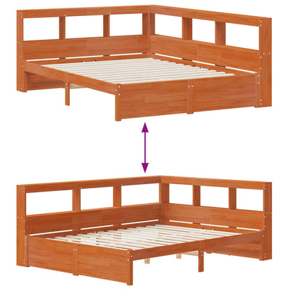 Boekenkast Bed met hoofdeinde met opslag Massief Vurenhout