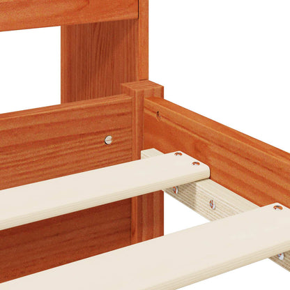 Boekenkast Bedframe met hoofdeinde met lade Massief Vurenhout