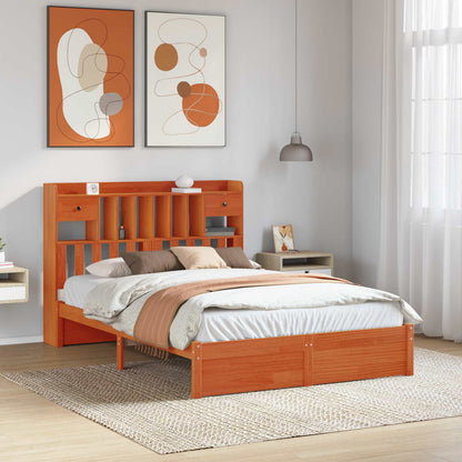 Boekenkast Bedframe met hoofdeinde met lade Massief Vurenhout