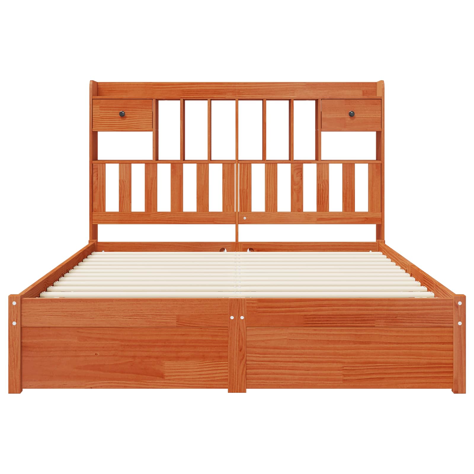 Boekenkast Bedframe met hoofdeinde met lade Massief Vurenhout