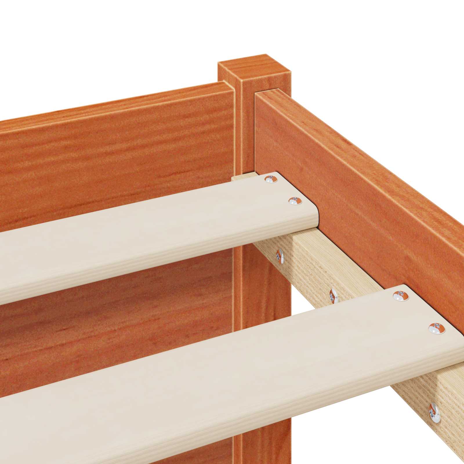 Bedframe met opberghoofdeksel Waskleur Bruin 140 x 190 cm