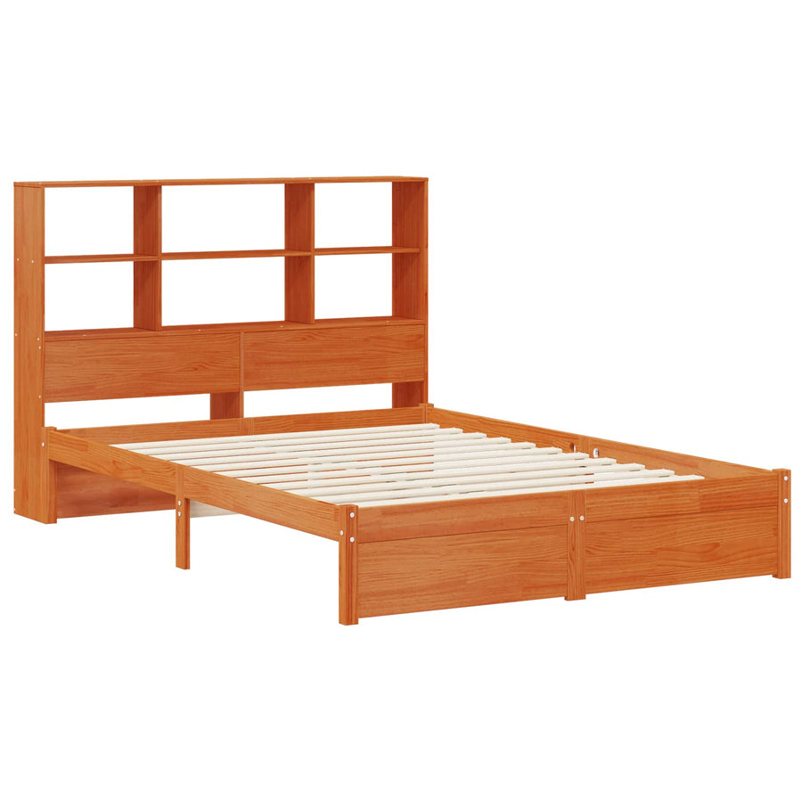 Bedframe met opberghoofdeksel Waskleur Bruin 140 x 190 cm