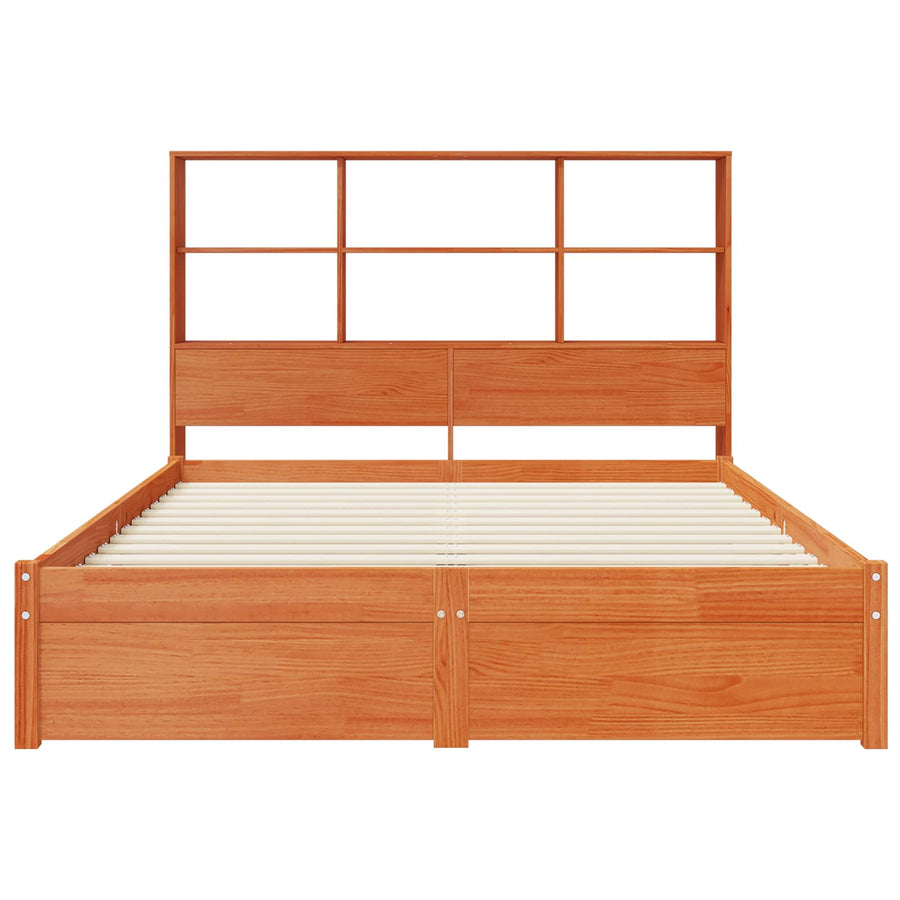 Bedframe met opberghoofdeksel Waskleur Bruin 140 x 190 cm