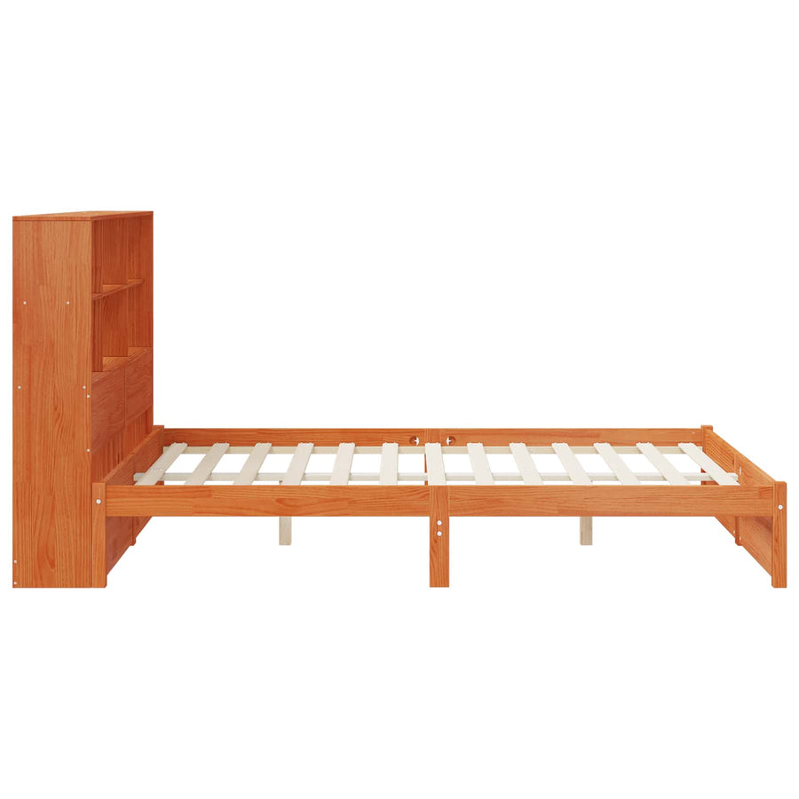 Bedframe met opberghoofdeksel Waskleur Bruin 140 x 190 cm