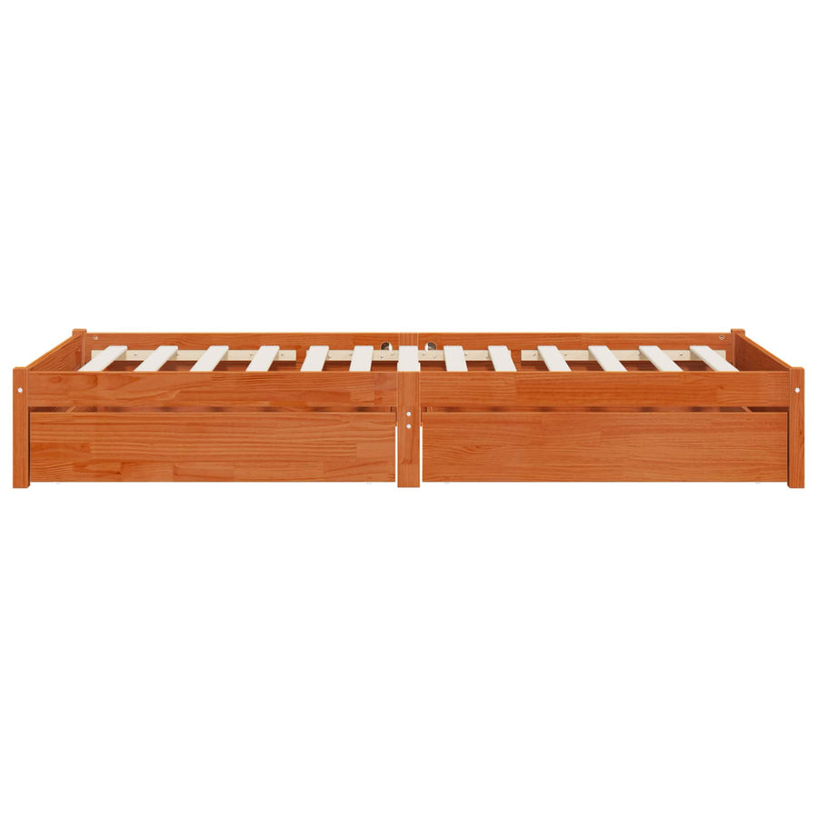 Bedframe met lade met opslag 3 pcs Wasbruin Grenenhout