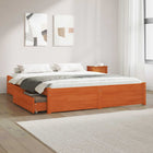 Bedframe massief vurenhout met lade