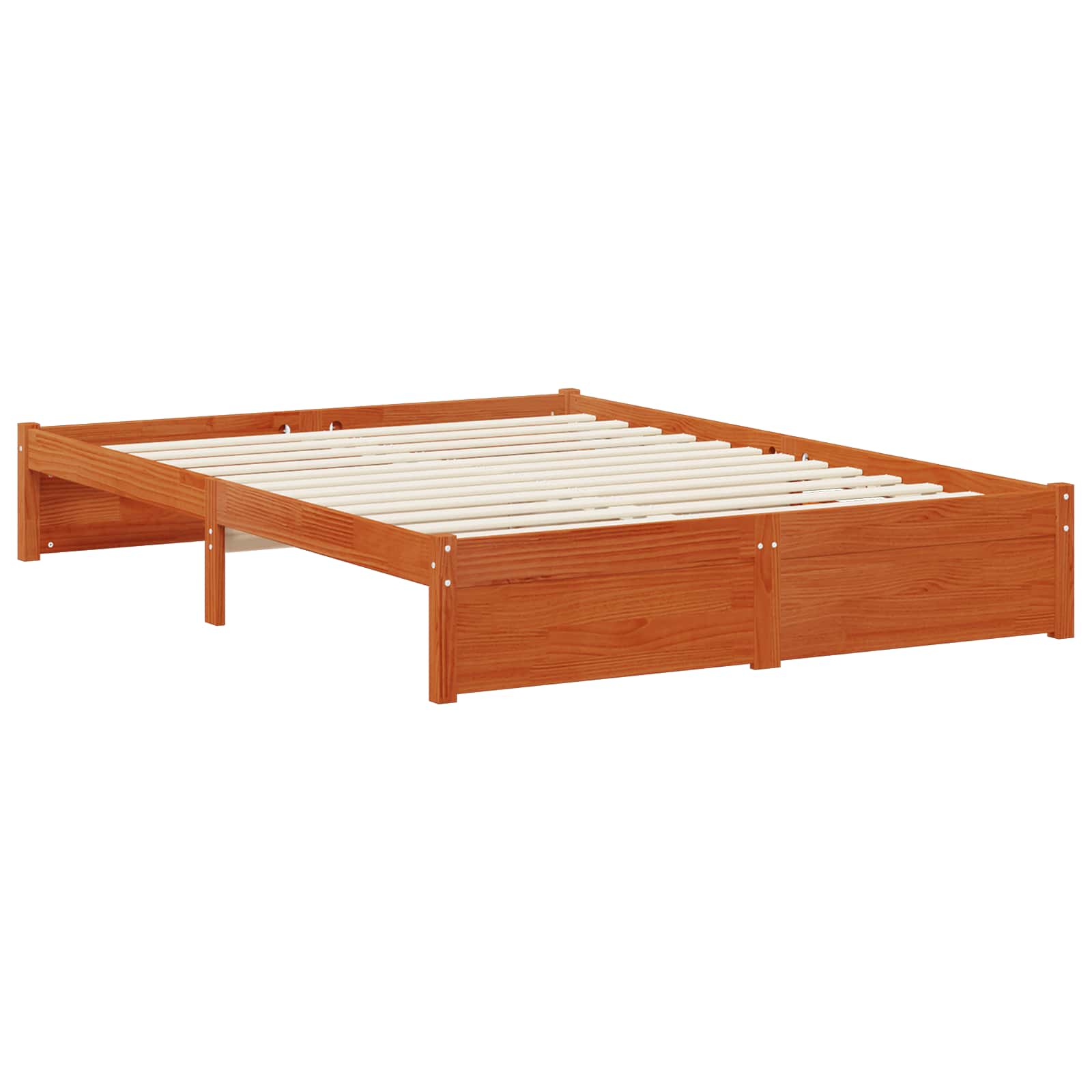 Bedframe met lade met opslag Wasbruin Massief Vurenhout