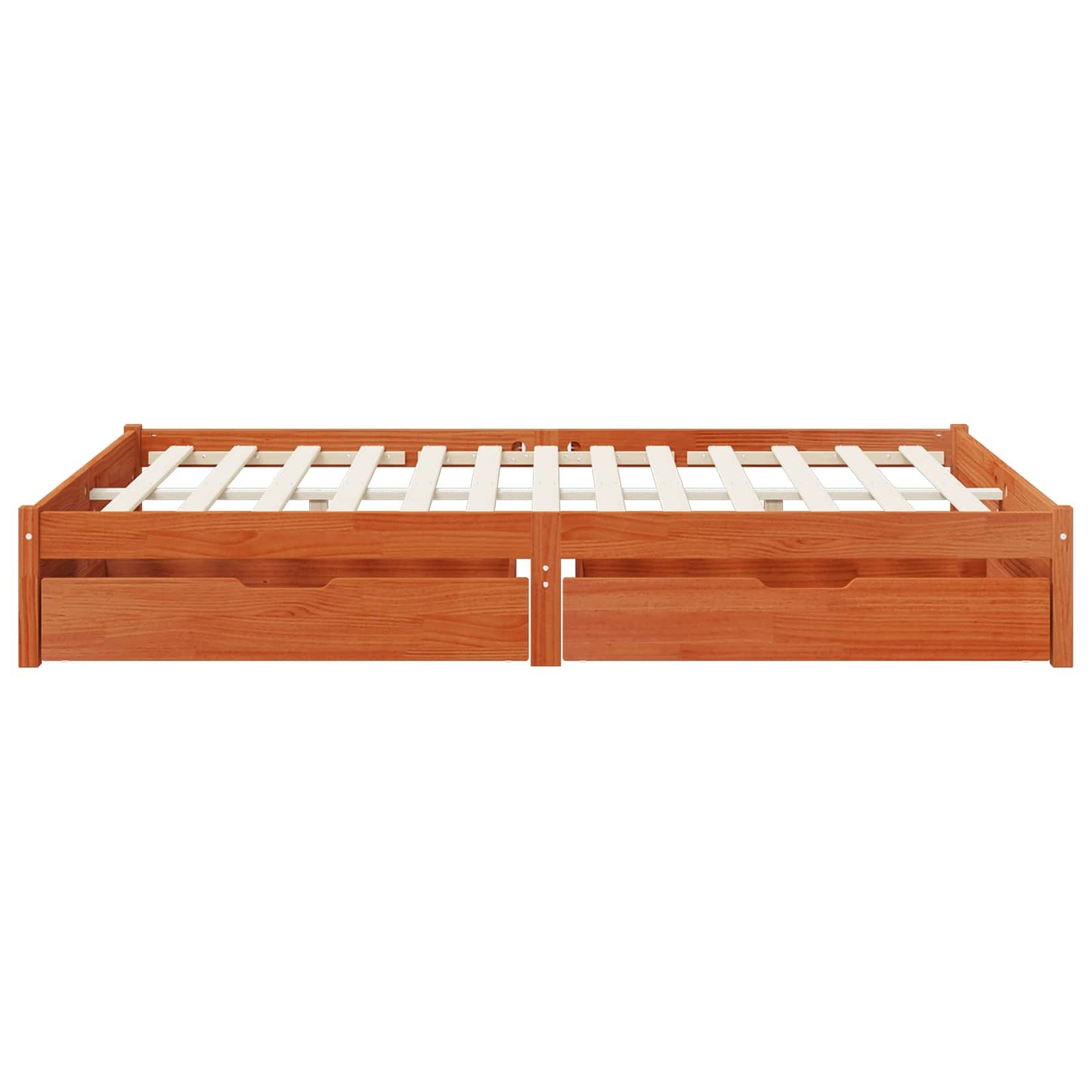 Bedframe met lade met opslag Wasbruin Massief Vurenhout