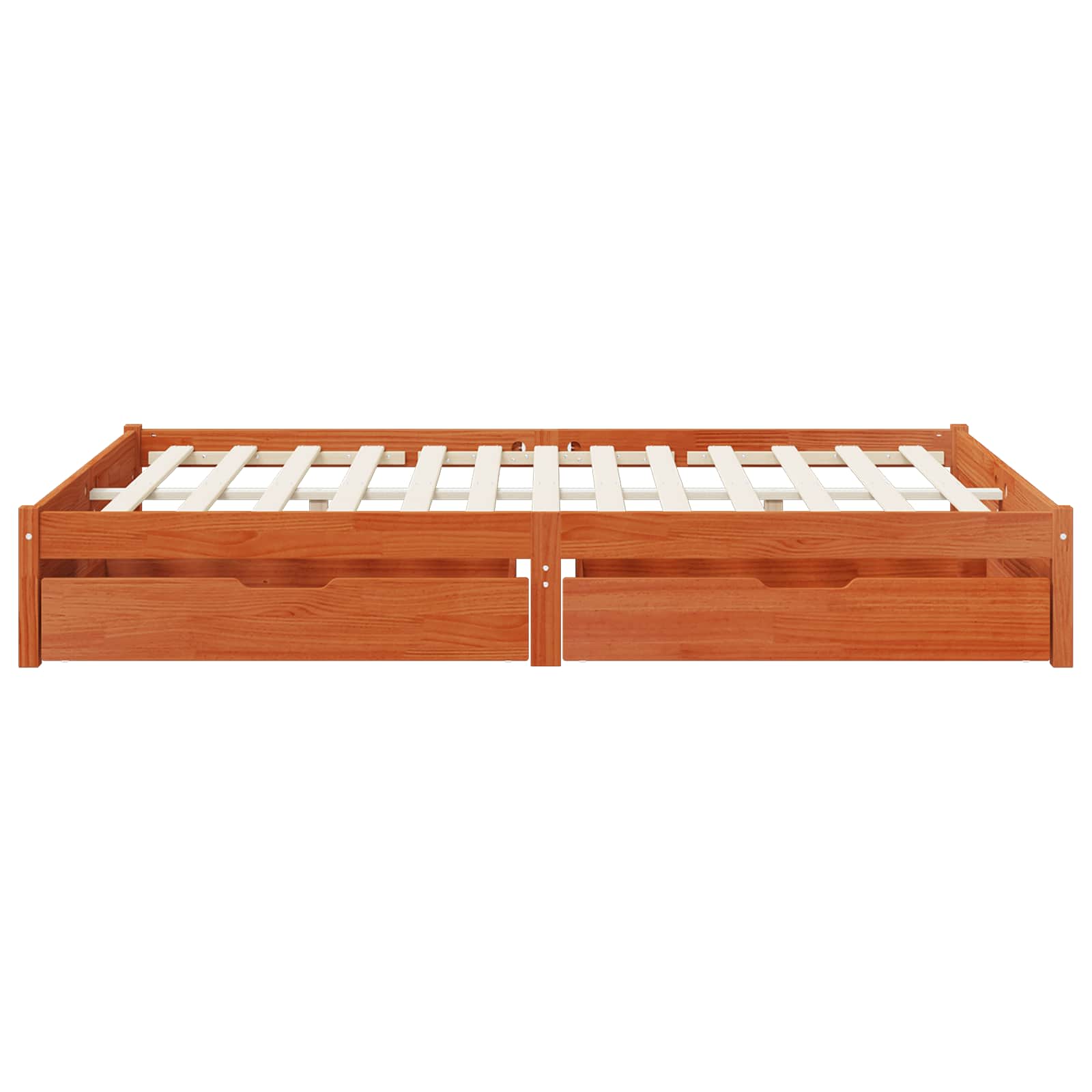 Bedframe met lade met opslag Wasbruin Massief Vurenhout