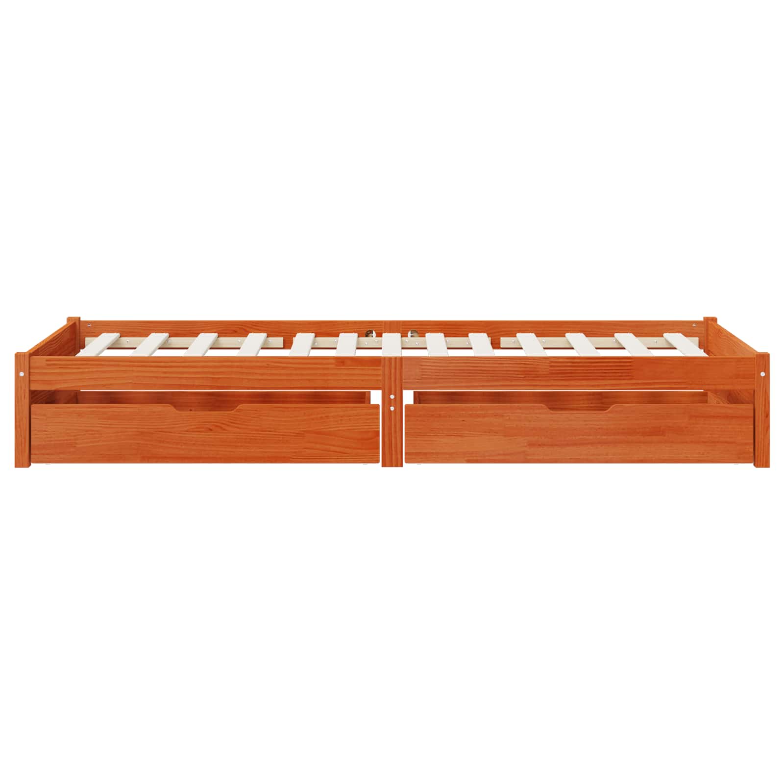 Bedframe met lade met opslag Wasbruin Massief Vurenhout