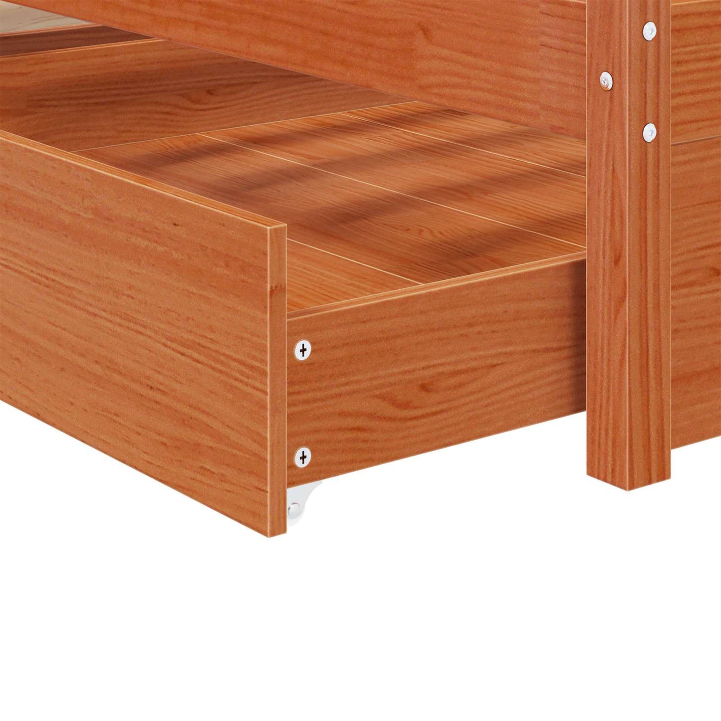 Bedframe met lade met opslag 3 pcs Wasbruin Grenenhout