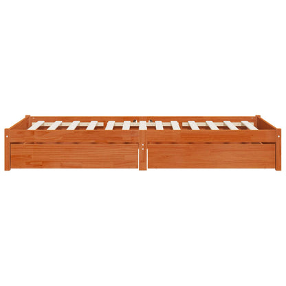 Bedframe met lade met opslag 3 pcs Wasbruin Grenenhout