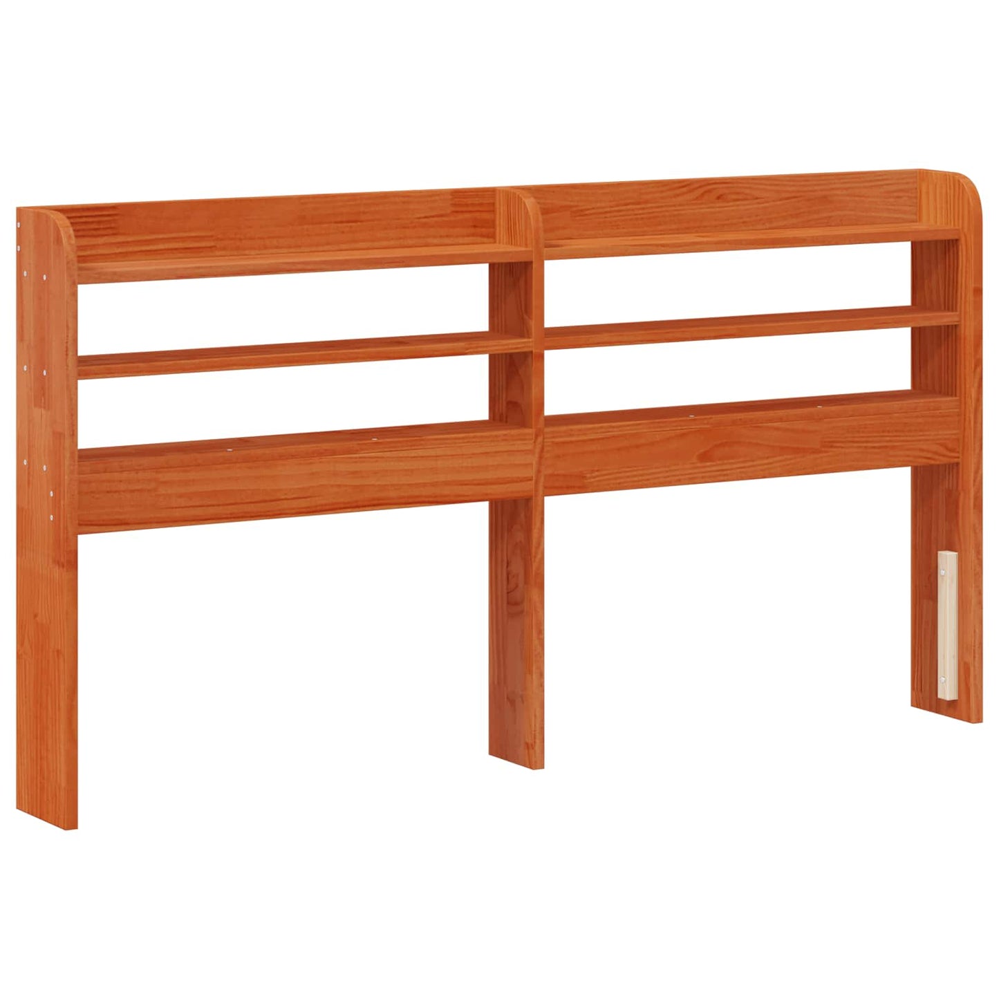 Bedframe met hoofdeinde met opslag Wasbruin Massief Vurenhout