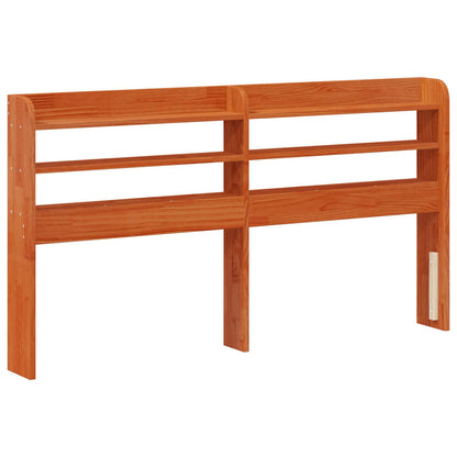 Bedframe met hoofdeinde met opslag Wasbruin Massief Vurenhout