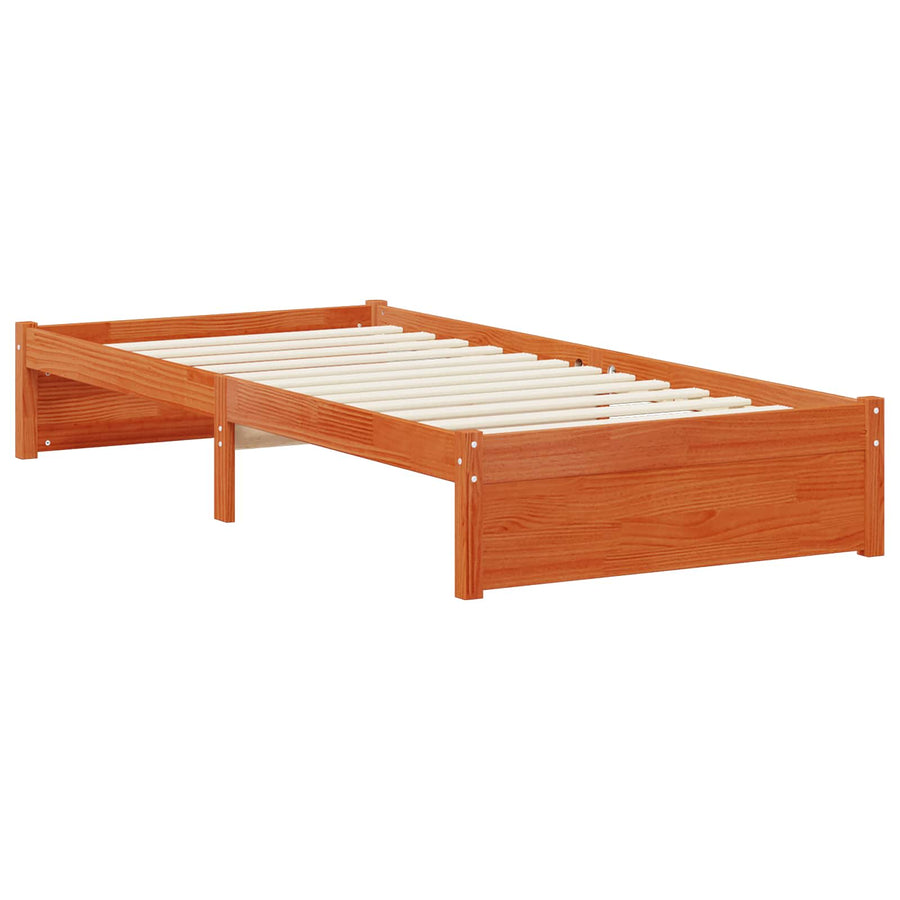 Bedframe met lade met opslag Wasbruin Massief Vurenhout