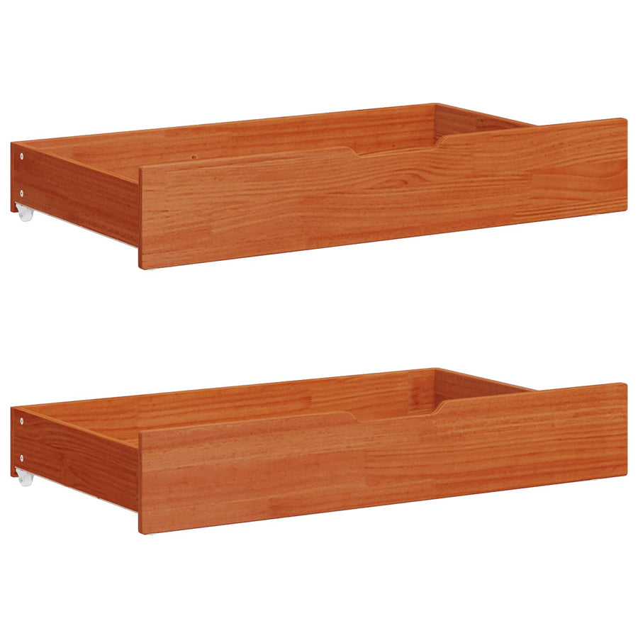Bedframe met lade met opslag Wasbruin Massief Vurenhout