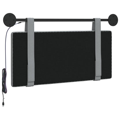 Hangend hoofdbord Met LED-verlichting Lichtgrijs Stof