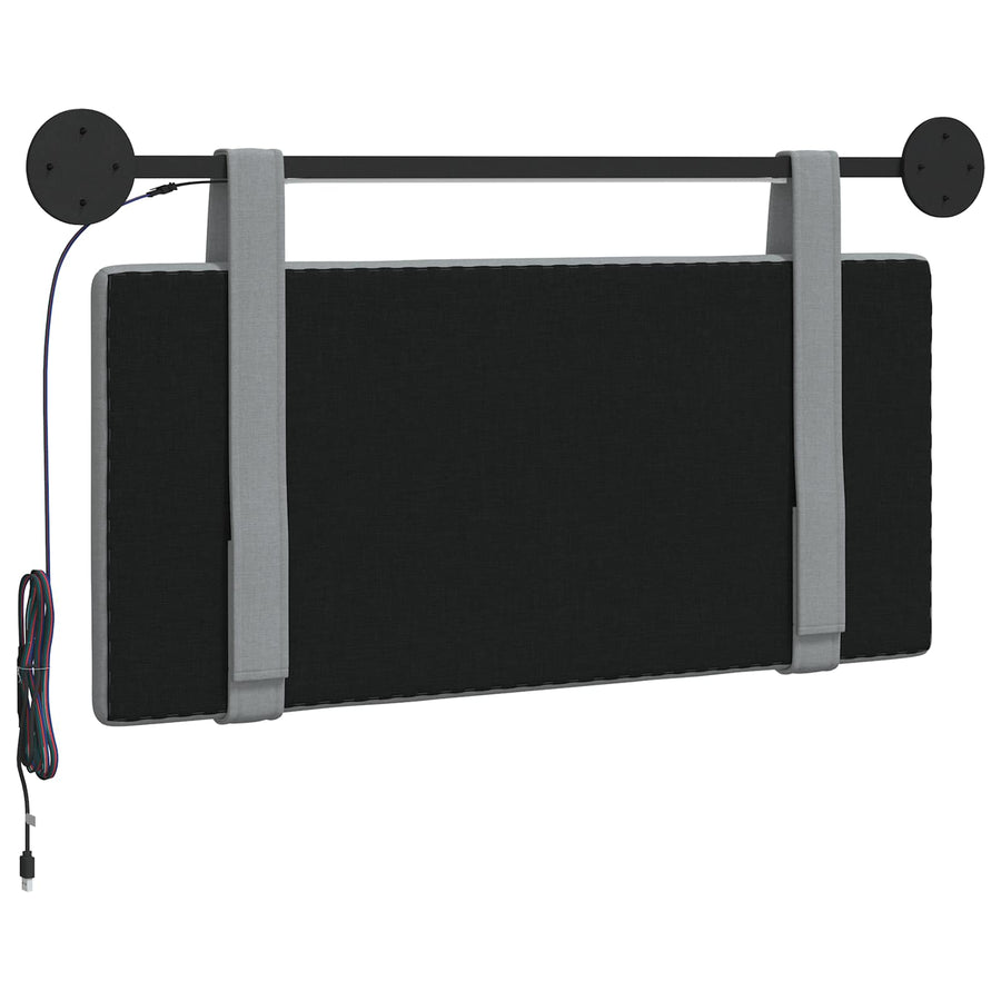 Hangend hoofdbord Met LED-verlichting Lichtgrijs Stof